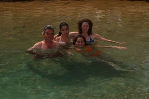 Dans l'oasis (avec Bernard, Nawel, Olfa)