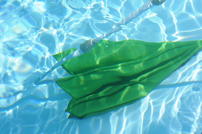 Piscine et parasol.